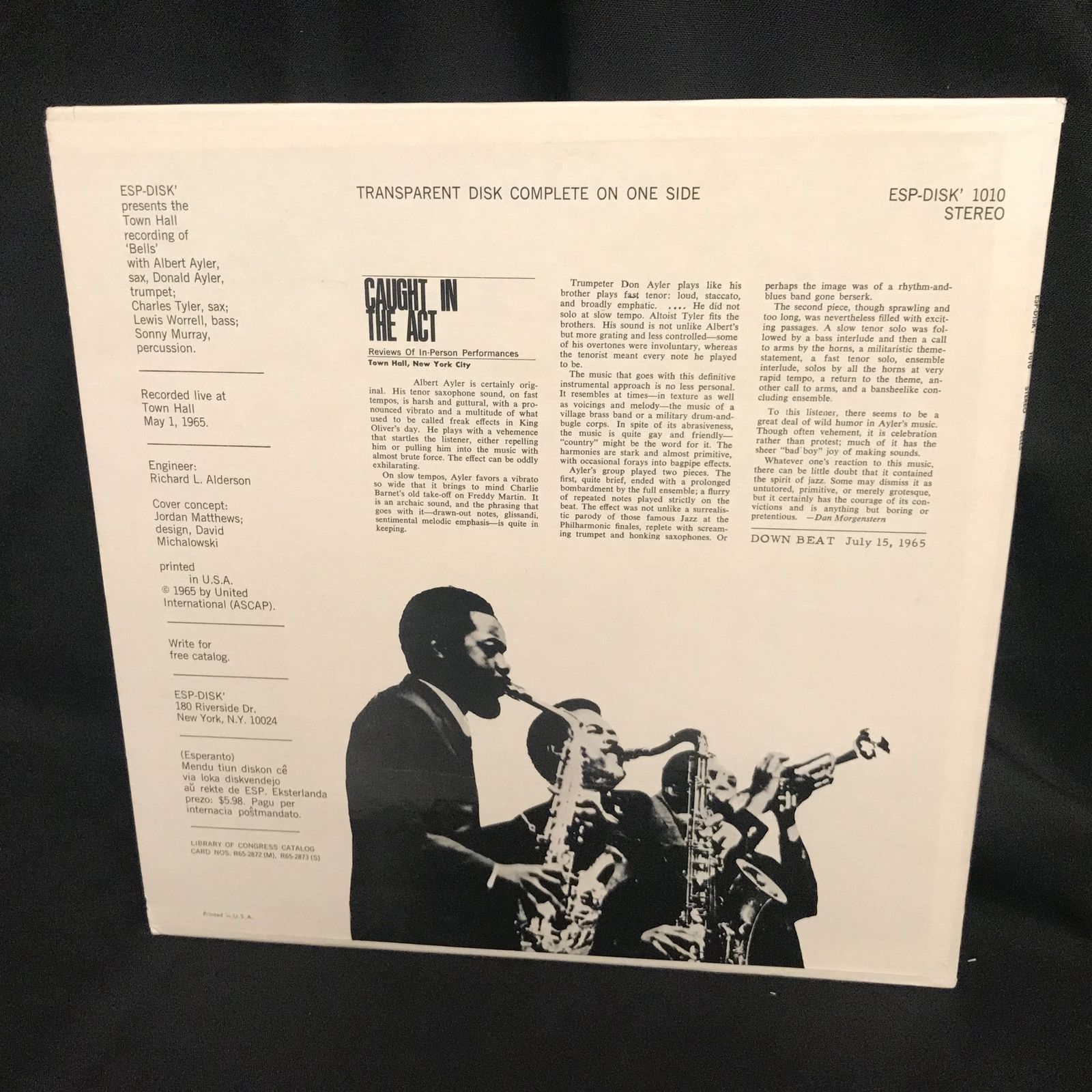 Albert Ayler Bells LP NM 1965 RARE PURPLE VINYL ESP Avant Garde Jazz Eclectic Sounds