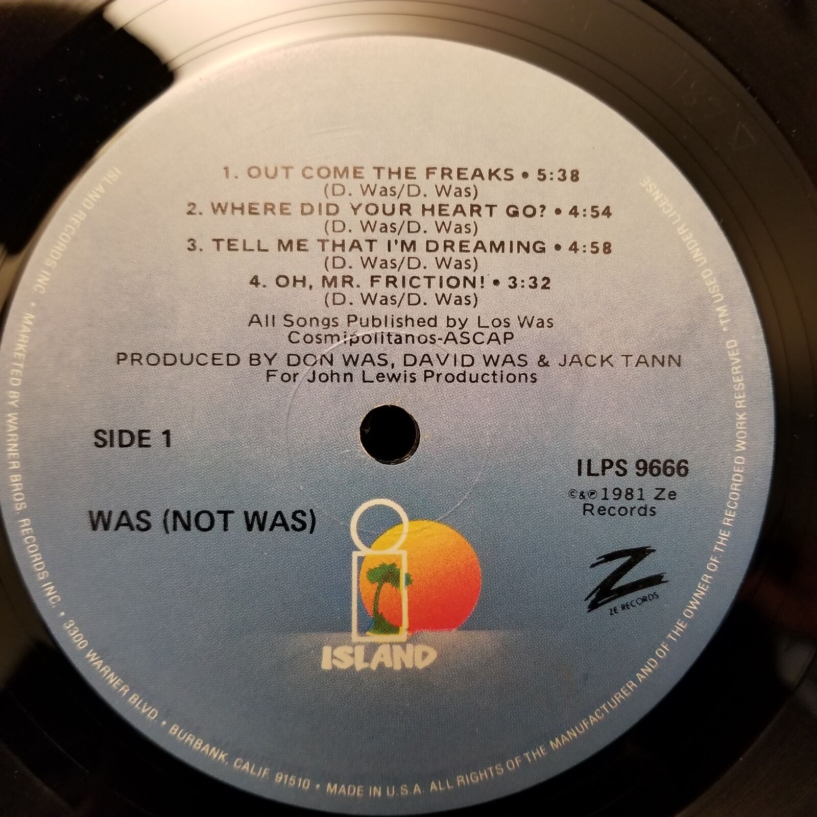 Was (Not Was) S/T Self-Titled LP NM 1981 PROMO Electronic Disco Wave ...