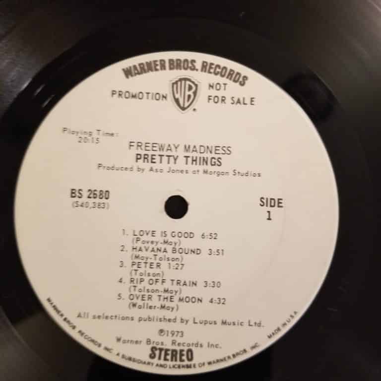 Pretty Things - Freeway Madness LP 1973 GF White Label PROMO WLP Psych ...