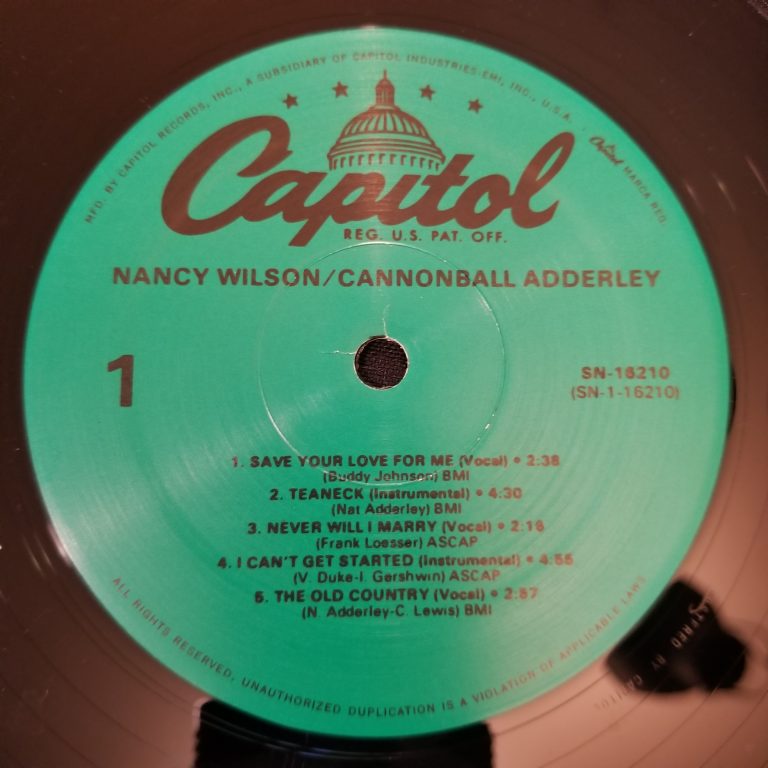 Nancy Wilson Cannonball Adderley Lp