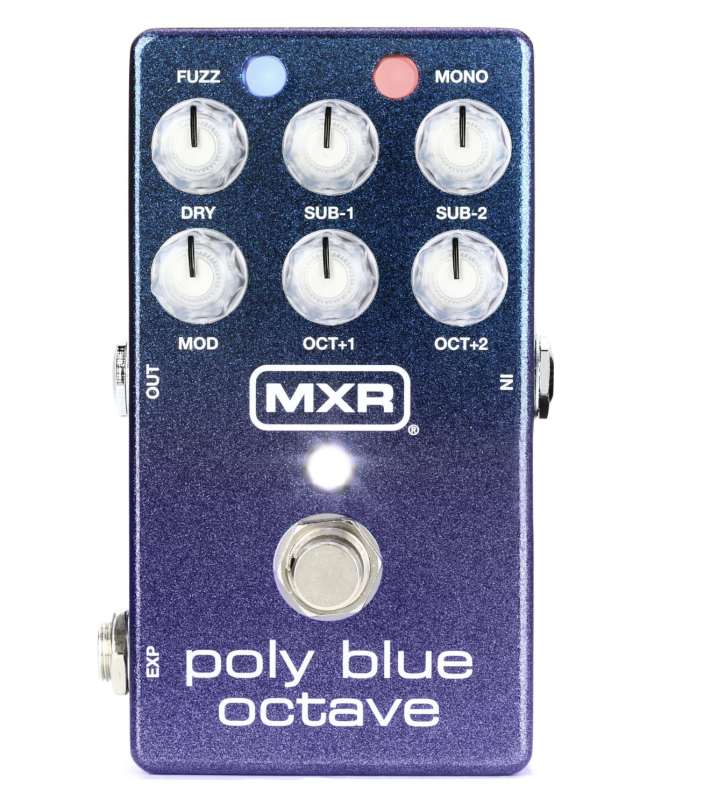 MXR Poly Blue Octave Effects Pedal / 4 Octaves, Poly, Mono, Mod, Fuzz