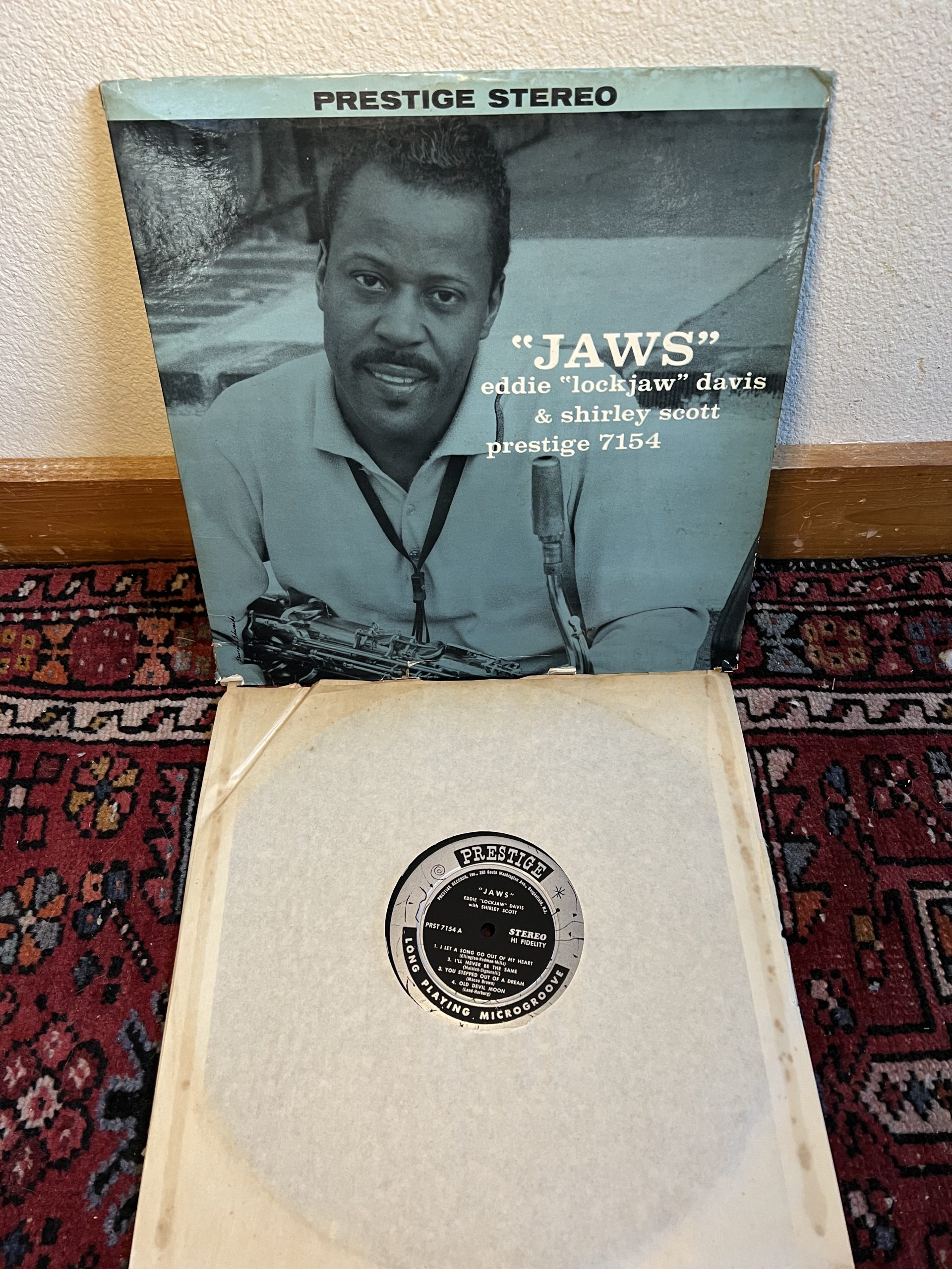 Eddie 'Lockjaw' Davis With Shirley Scott – Jaws LP NM RVG Prestige 1959  Organ Quartet / Duvivier, Edgehill