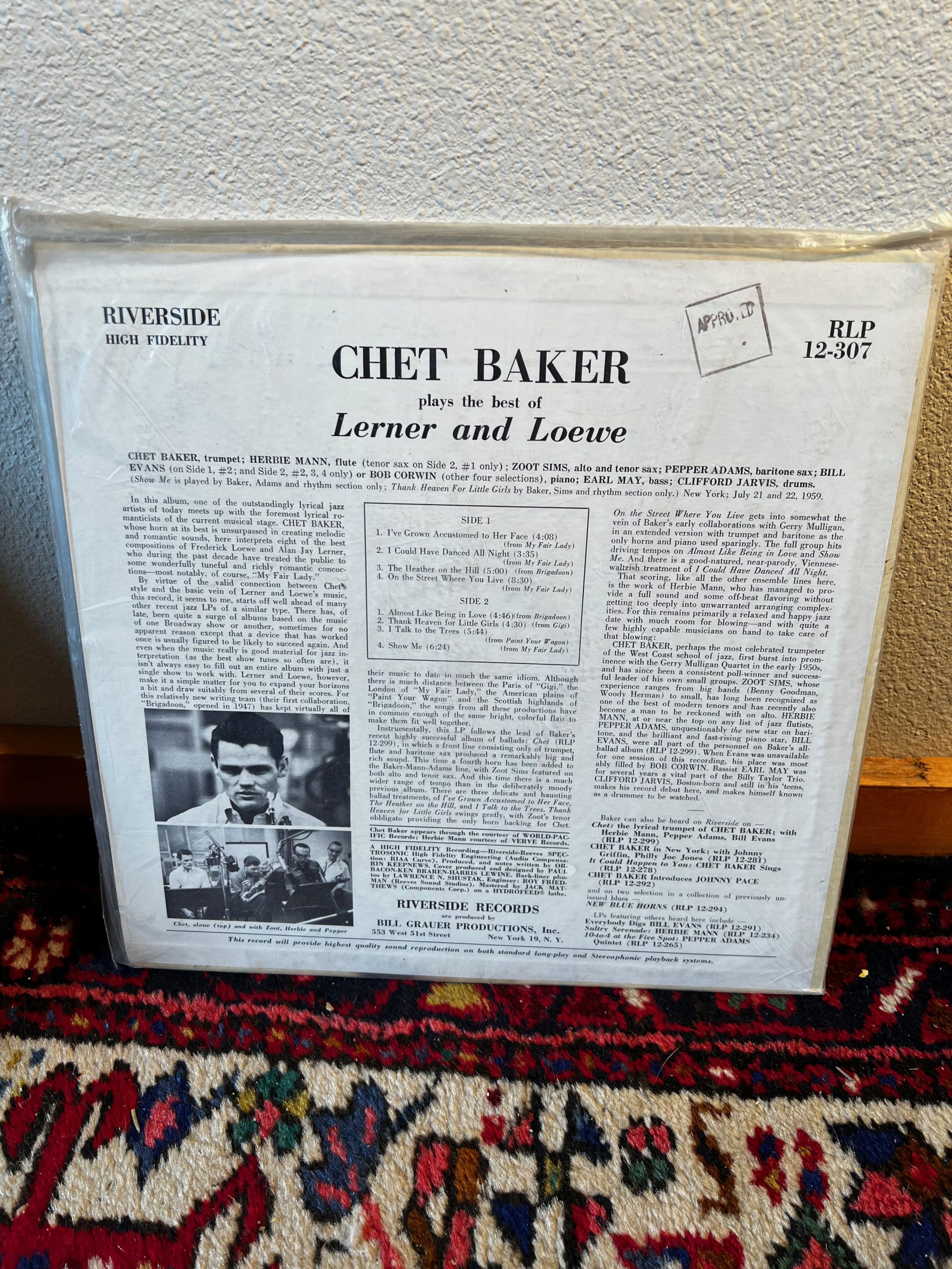 Chet Baker - Plays The Best Of Lerner & Loewe LP SEALED 1960 Riverside Bill  Evans Pepper Adams