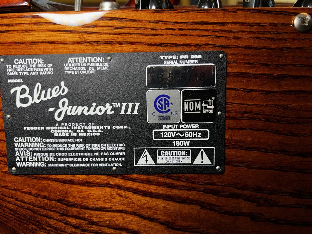 Fender Blues Junior III Limited Edition Woody 15watt 1x12" Tube