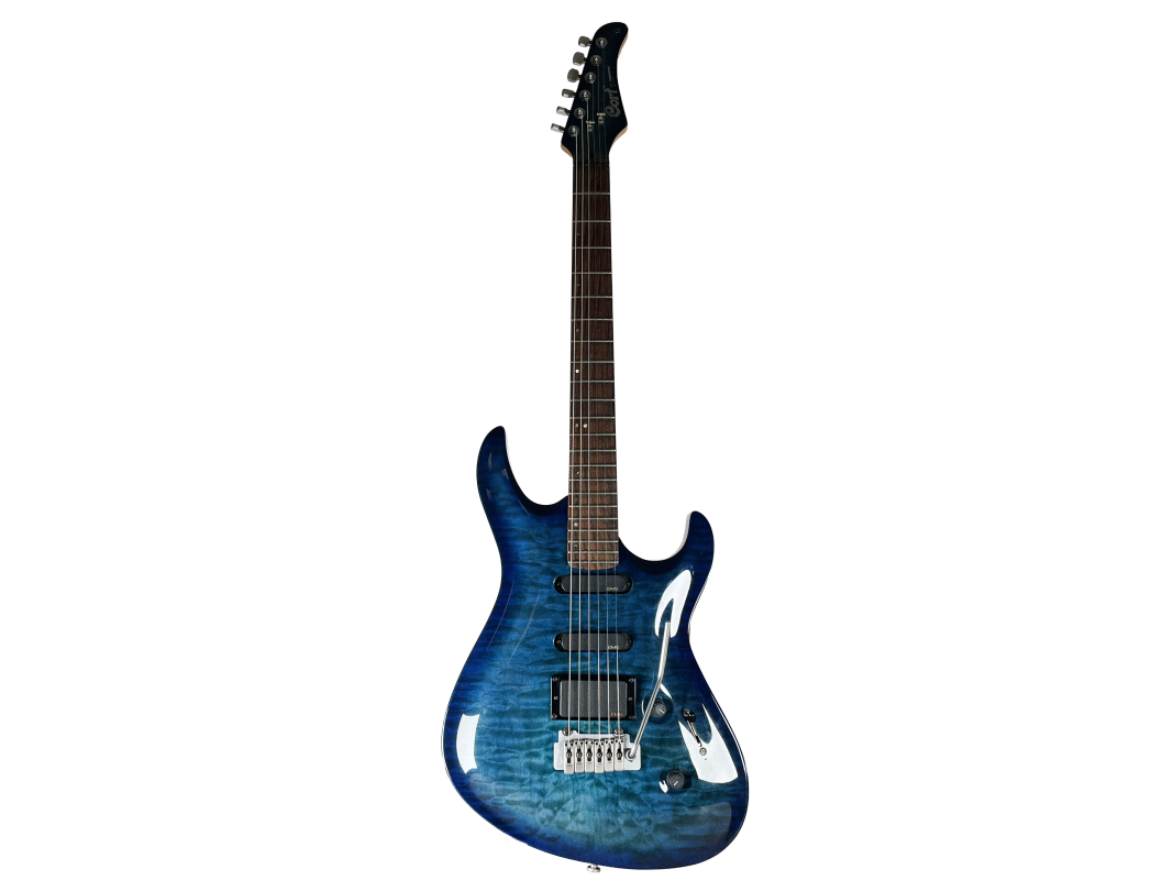 Cort G290 Electric Guitar - EMGs HSS - Blue Flame Maple Top - HSC ...