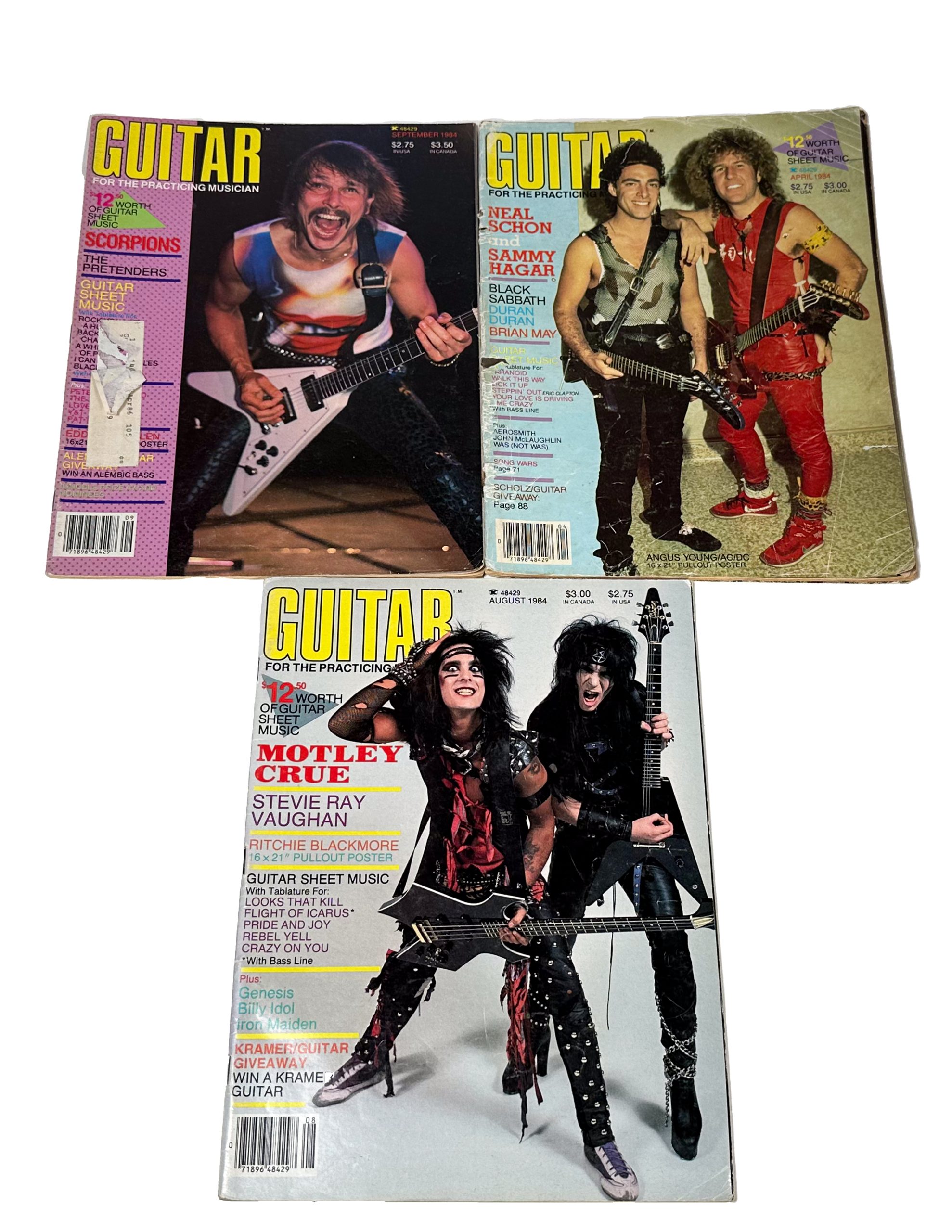 3 - 1984 GFTPM Vintage Guitar Magazines SRV Queen Iron Maiden Motley ...