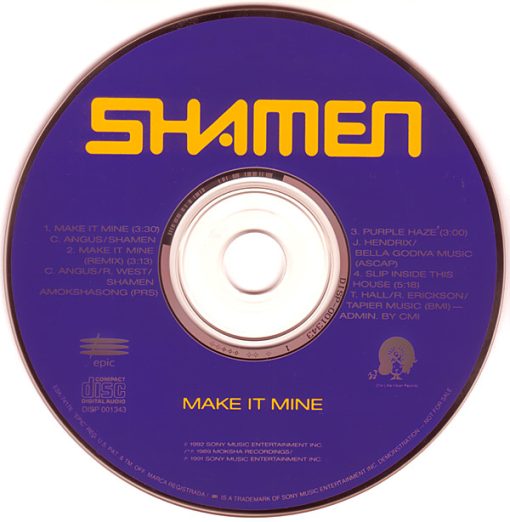 The Shamen - Make It Mine CD M 1992 [Genre] Disc is MINT, no front liner, tray liner is perfect. Go to eclsounds.com to view pics and flash sales.