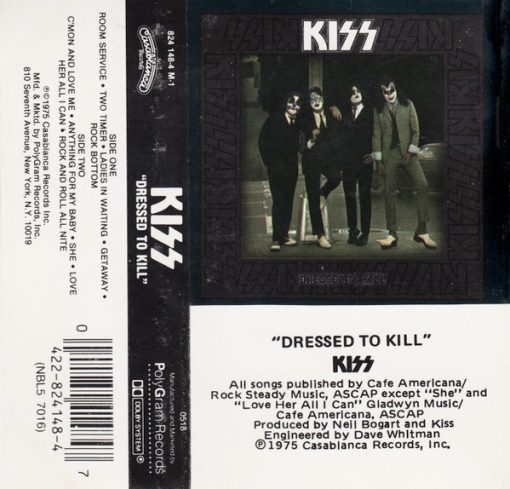 Kiss - Dressed To Kill Cassette M 1985 [Genre] Cassette looks MINT and shows no wear.