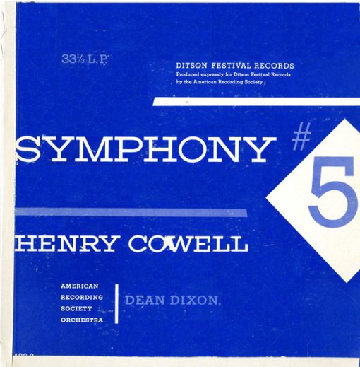 Henry Cowell - Symphony #5 LP NM or M- 1951 [Genre] 10" Vinyl  = NM / Cover = EX/VG+. All records are Ultrasonic Cleaned on a KLAudio machine for improved audio fidelity and sonics! Go to eclsounds.com to view pics and flash sales.